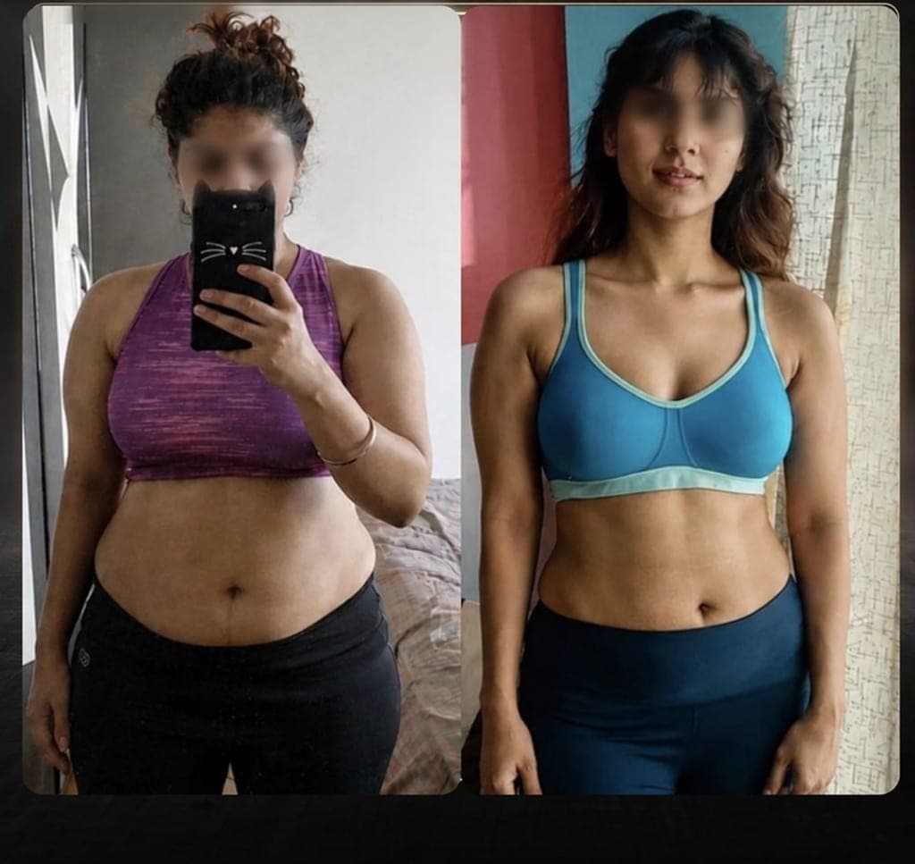Jasneen before and after fitness transformation