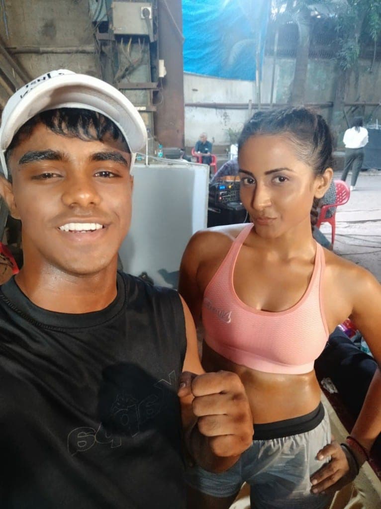 Smita Ray and coach after an intense training session