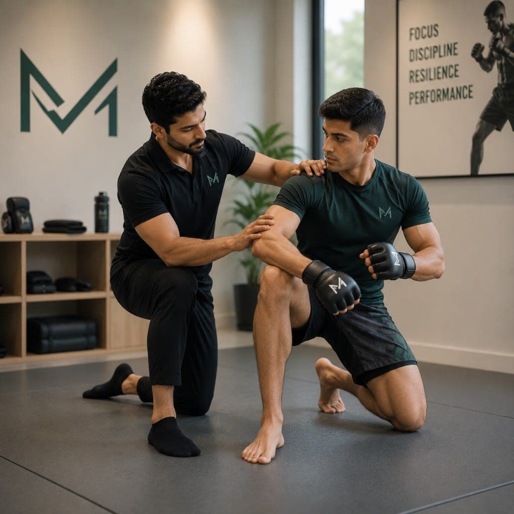 Coach leading a self-defence and combat sports workshop